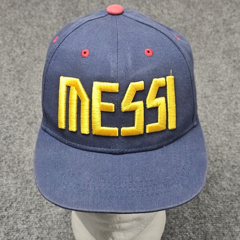 Lionel Messi FC Barcelona Hat Youth Navy Blue Bold‎ Soccer Fan Cap FCB Crest